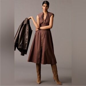 Anthropologie Brown Midi Dress